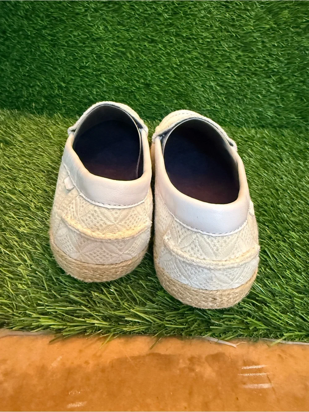 Cole Haan Cream Woven Espadrille eyelet jute woven  Slip-Ons w 10b